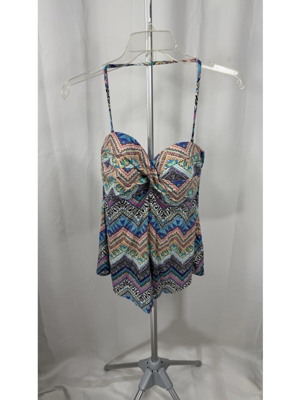 Liz Claiborne Aztec Print Padded Bustier Tank Top Sz 14 Boho Tribal Sweetheart
